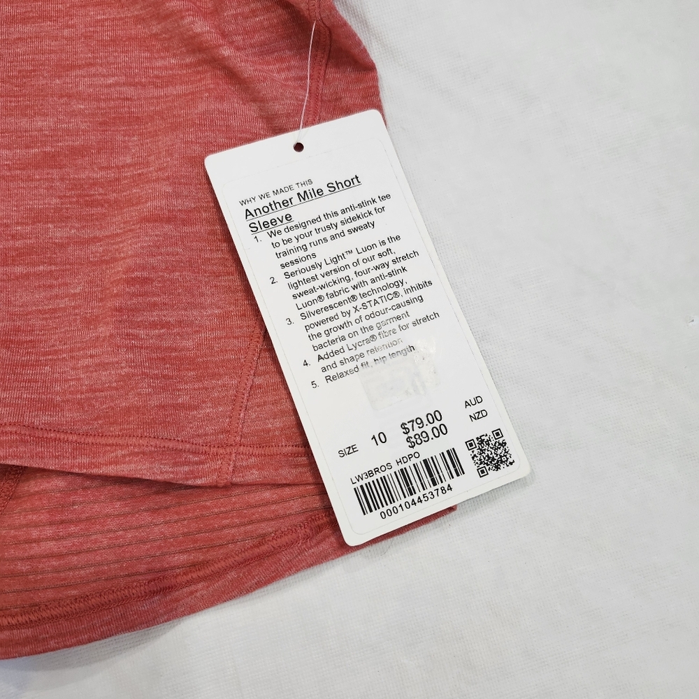 Lululemon Athletica Size 10 Pink/red Relaxed Cap Sleeve Tee - Picture 7 of 8